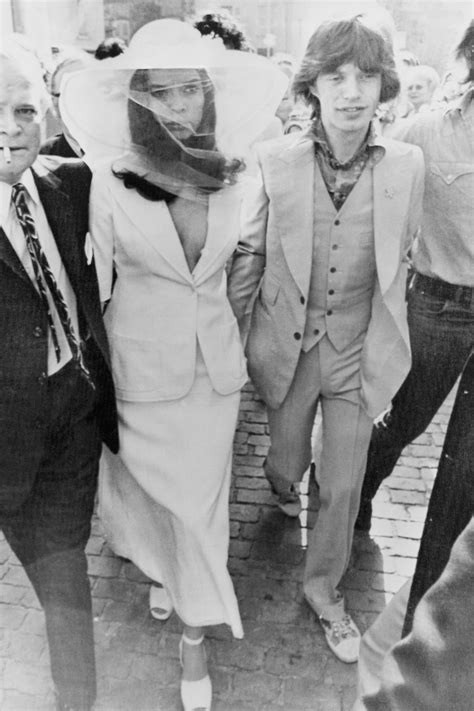 bianca jagger wedding suit